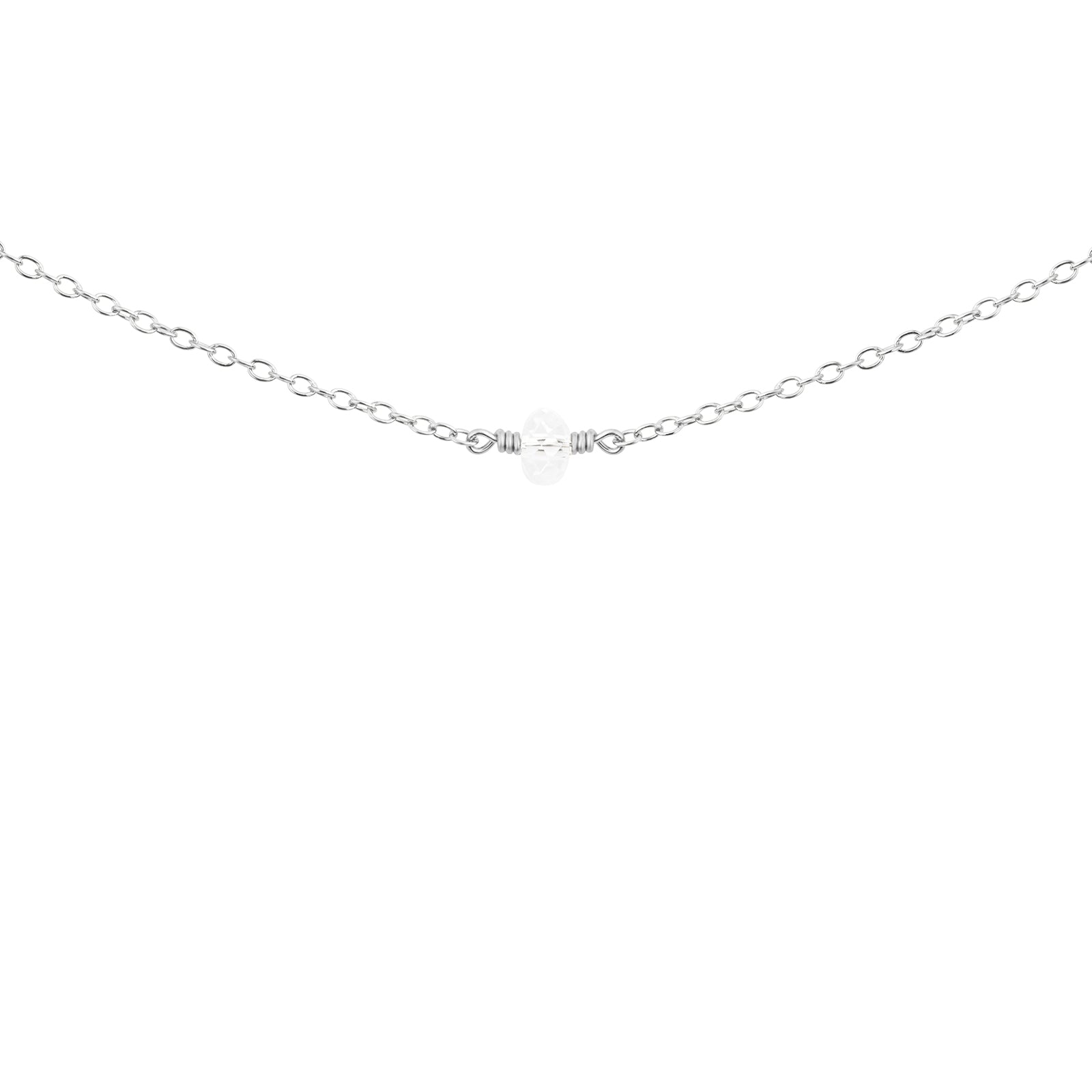 April birthstone necklace silver 