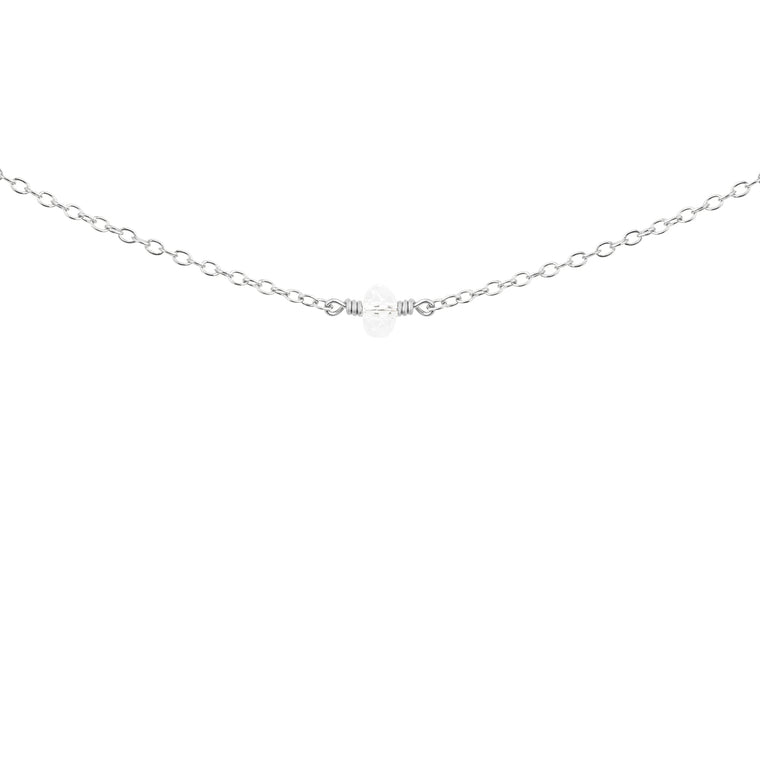 April birthstone necklace silver 