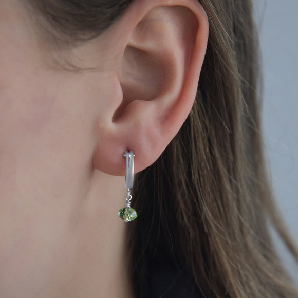 August birthstone hoop earrings silver 