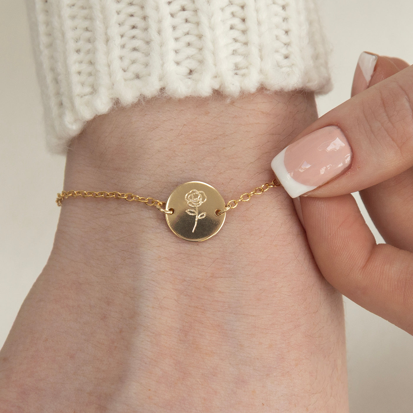 birthflower bracelet in gold 