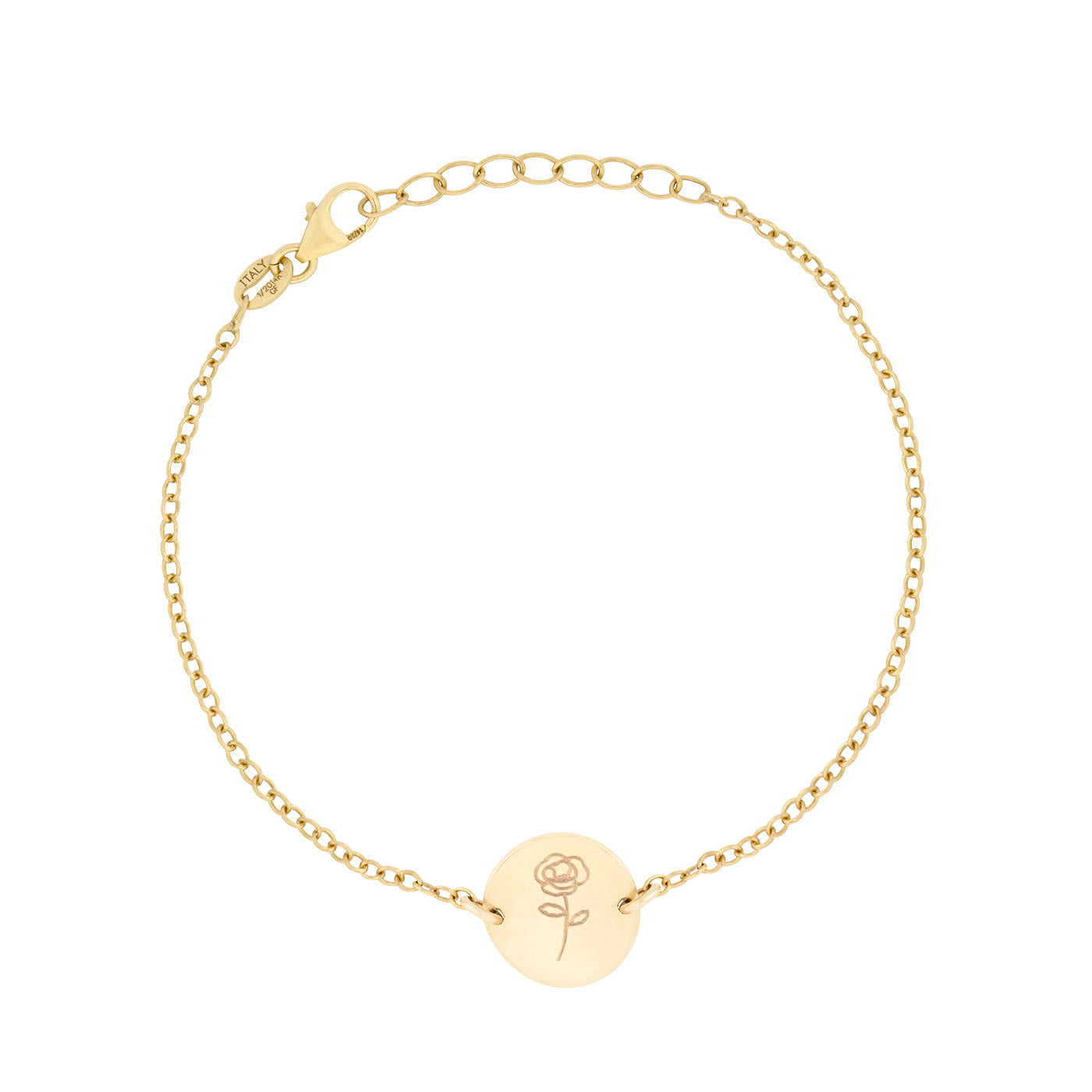 gold birthflower bracelet 