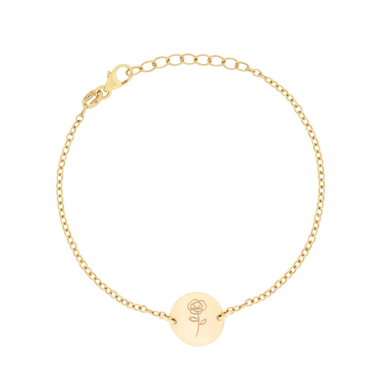 gold birthflower bracelet 