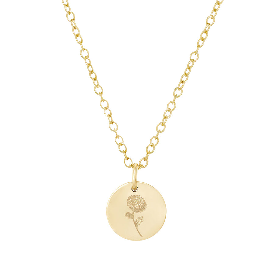 chrysanthemum birthflower necklace lulu and belle 