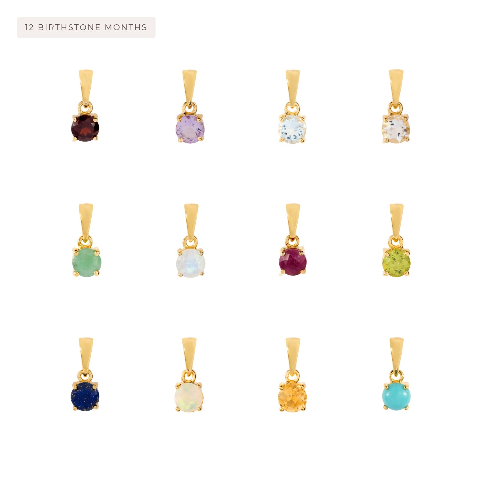 Dainty Birthstone Pendant - Gold or Silver