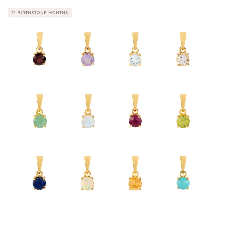 Dainty Birthstone Pendant - Gold or Silver