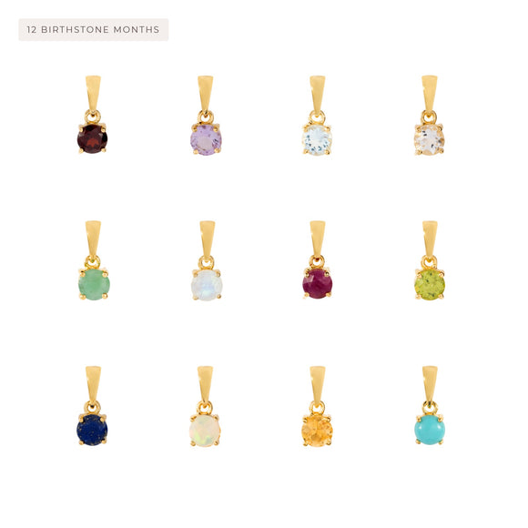 Dainty Birthstone Pendant - Gold or Silver