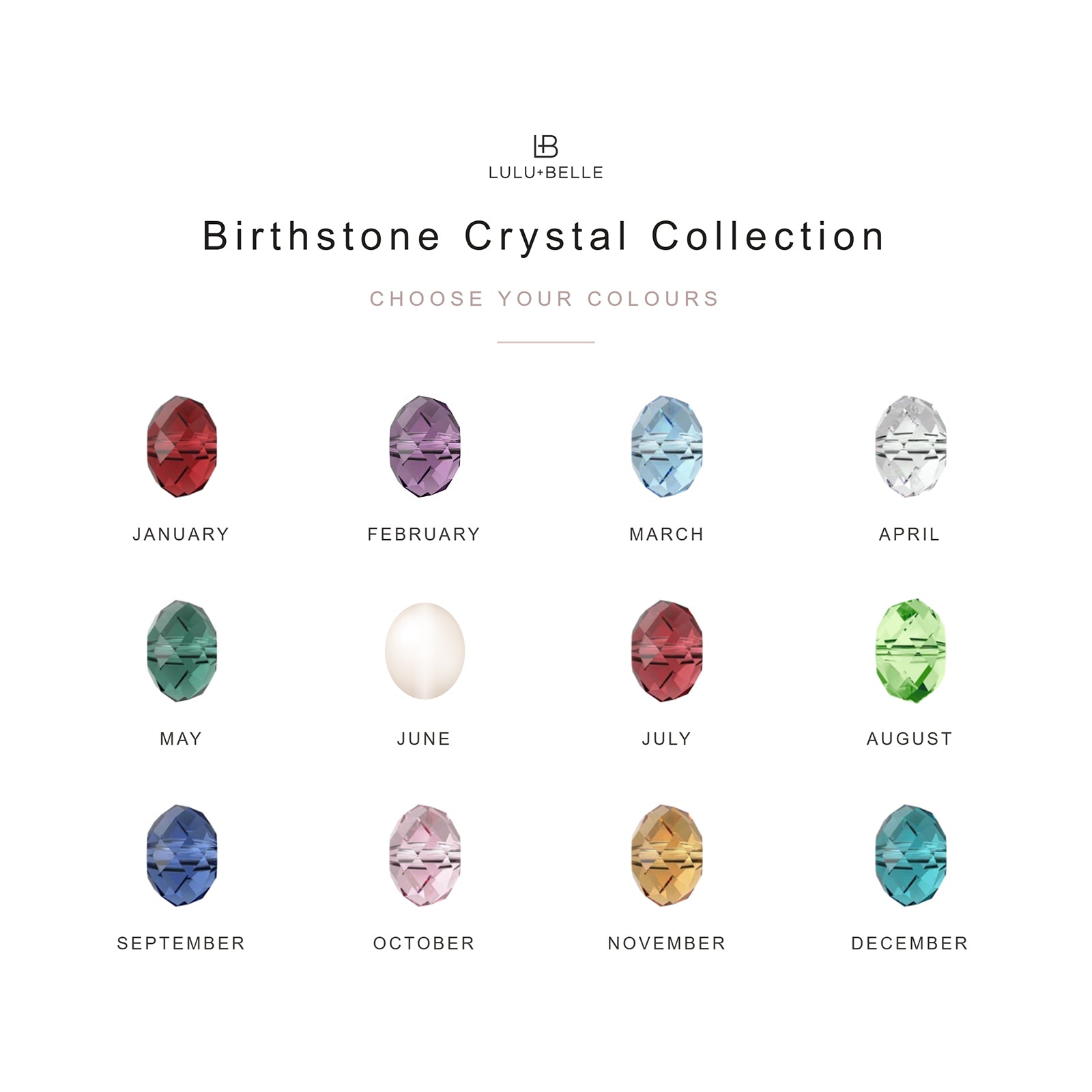 birthstone crystal collection choose your birthstone colour chart 