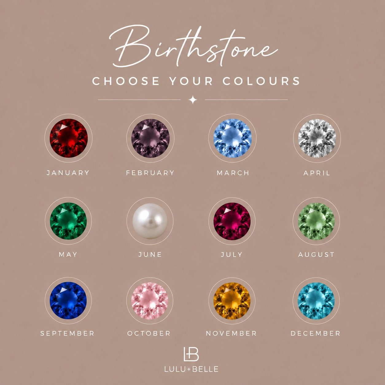 Family Birthstone Necklace Sterling Silver | 3 Birthstones