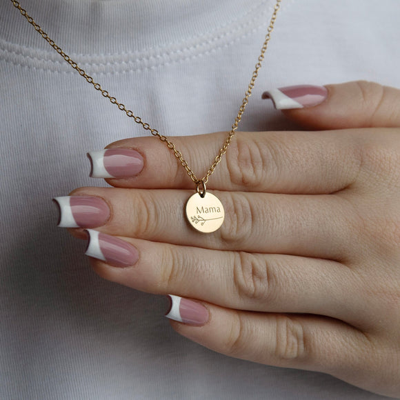 botanical mama necklace in gold 