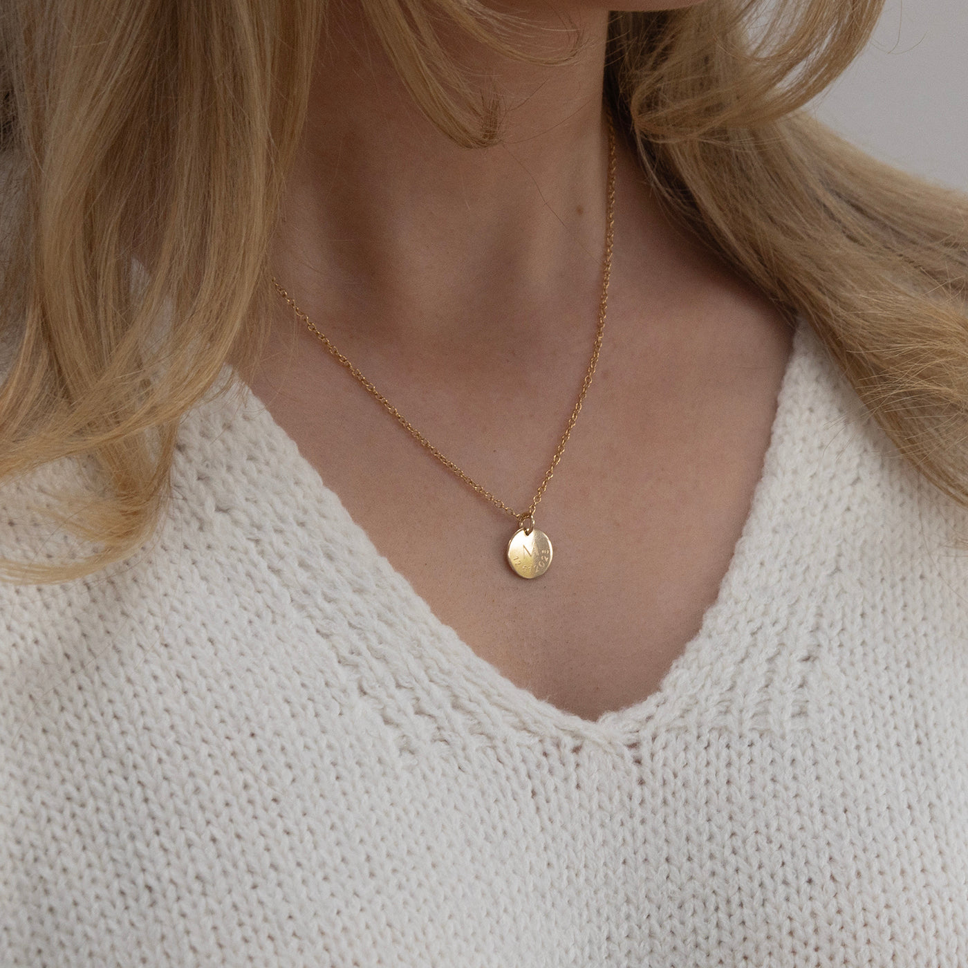 Gold Date and Initial Necklace - Lulu and Belle