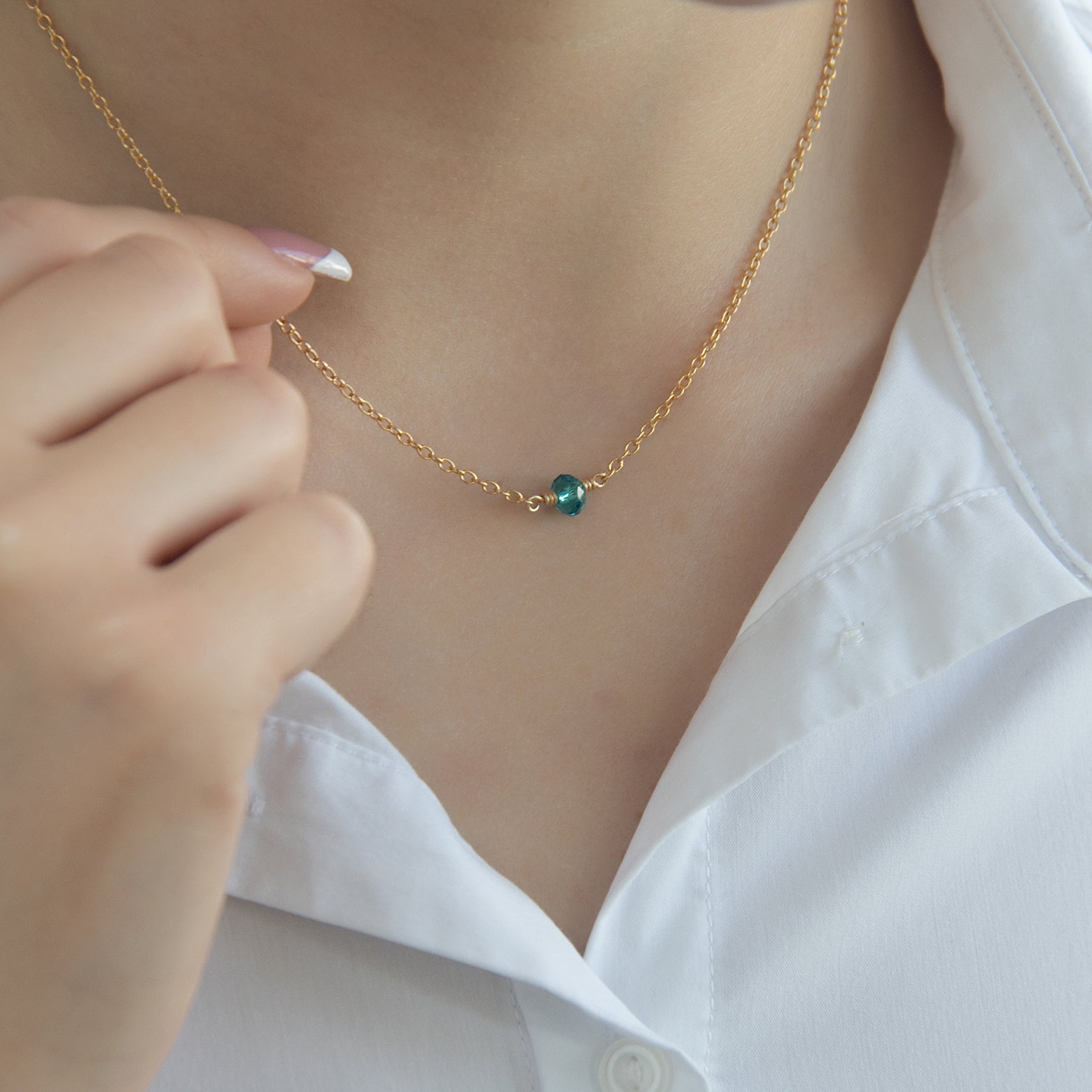 december birthstone necklace gold lifestyle 