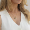 gold double heart with birthstone