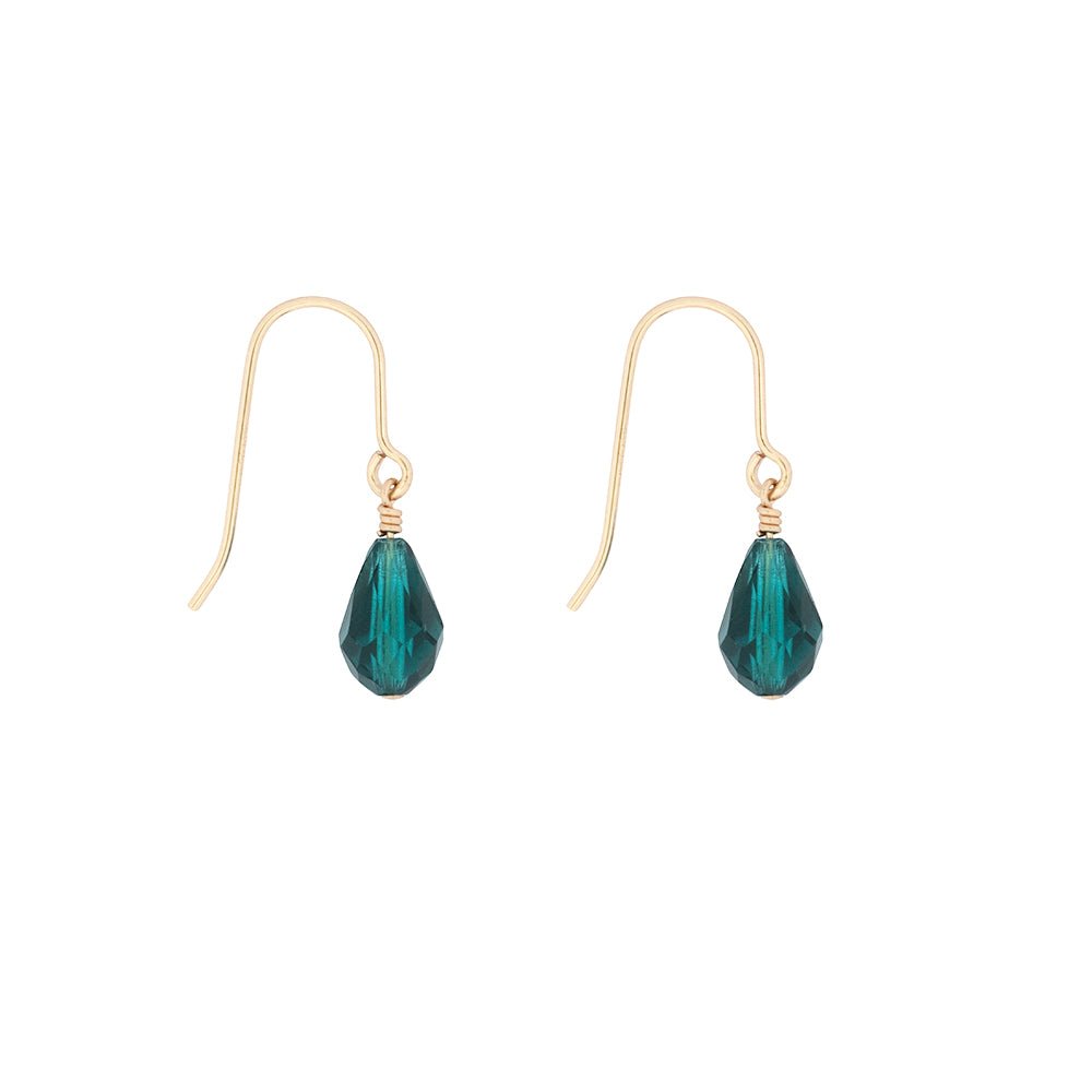 Emerald Drop Gold Earrings - Lulu + Belle Jewellery