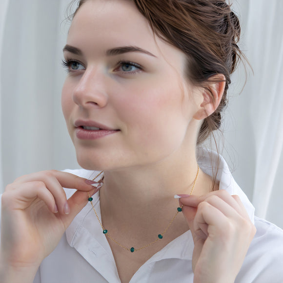 family birthstone necklaces gold with five birthstones of your choice 
