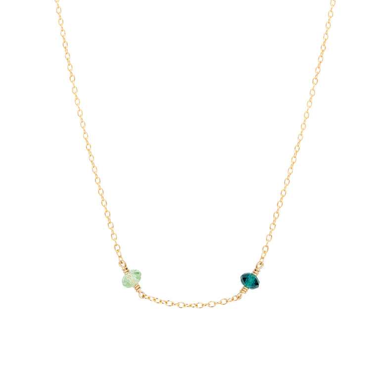 Family Birthstone Necklace Gold | 2 Birthstones
