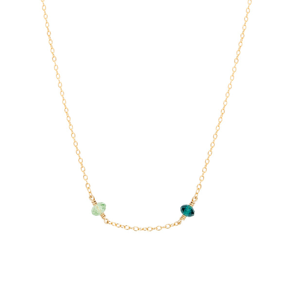 Family Birthstone Necklace Gold | 2 Birthstones