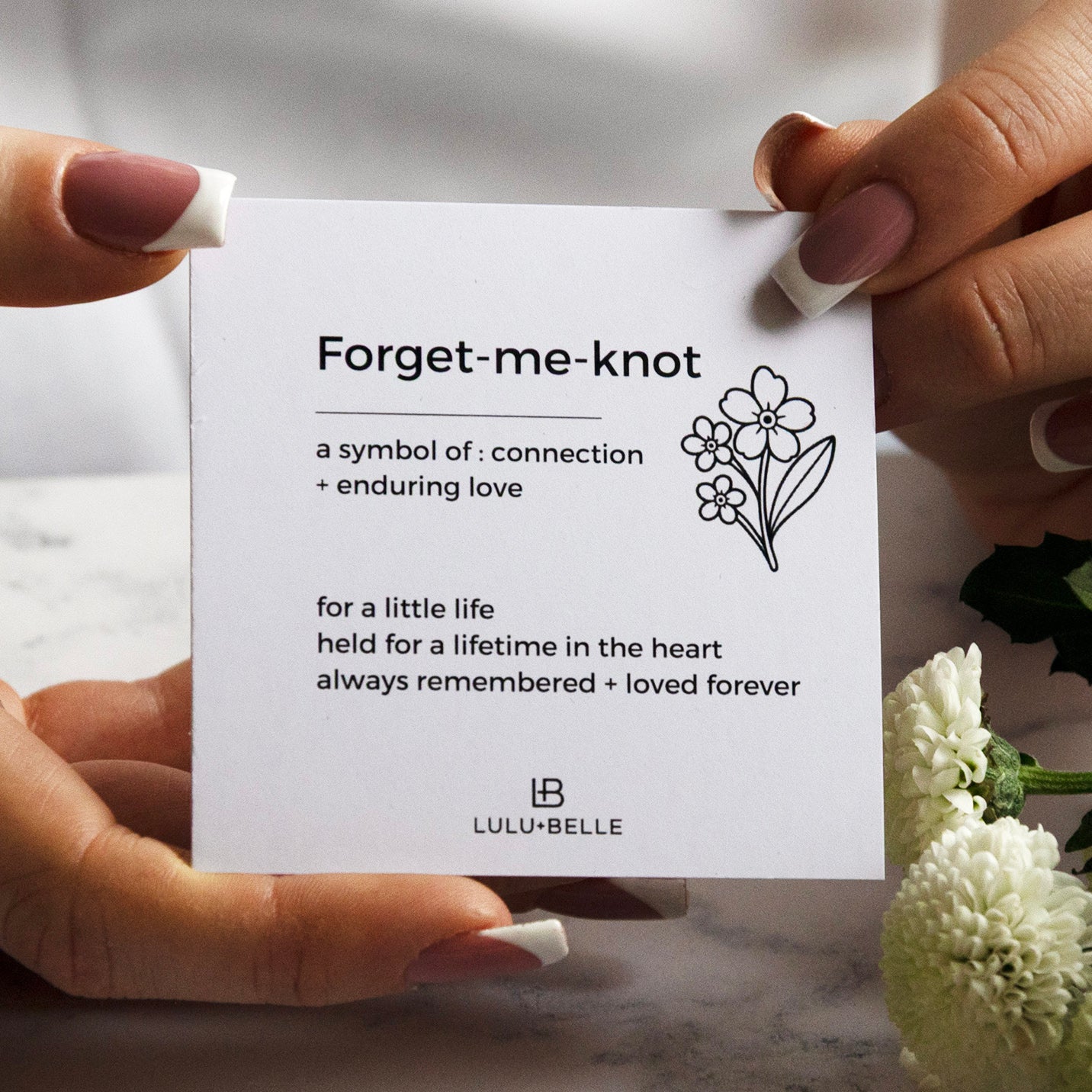 Forget Me Not Memorial Necklace – Personalised Remembrance Necklace in Silver