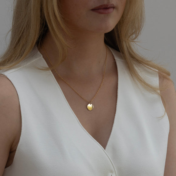 12mm gold birth fower necklace - july water lily