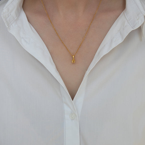 Gold citrine pendant necklace, November birthstone jewellery by Lulu + Belle