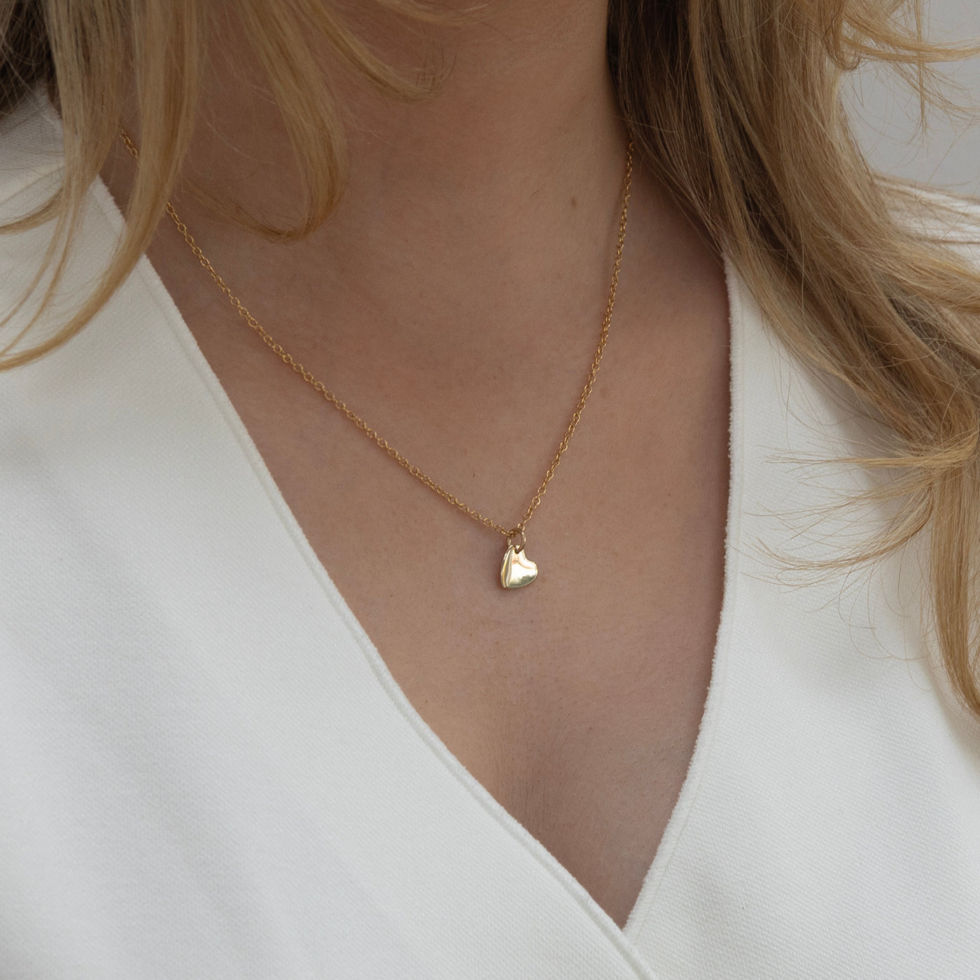 gold heart initial necklace 