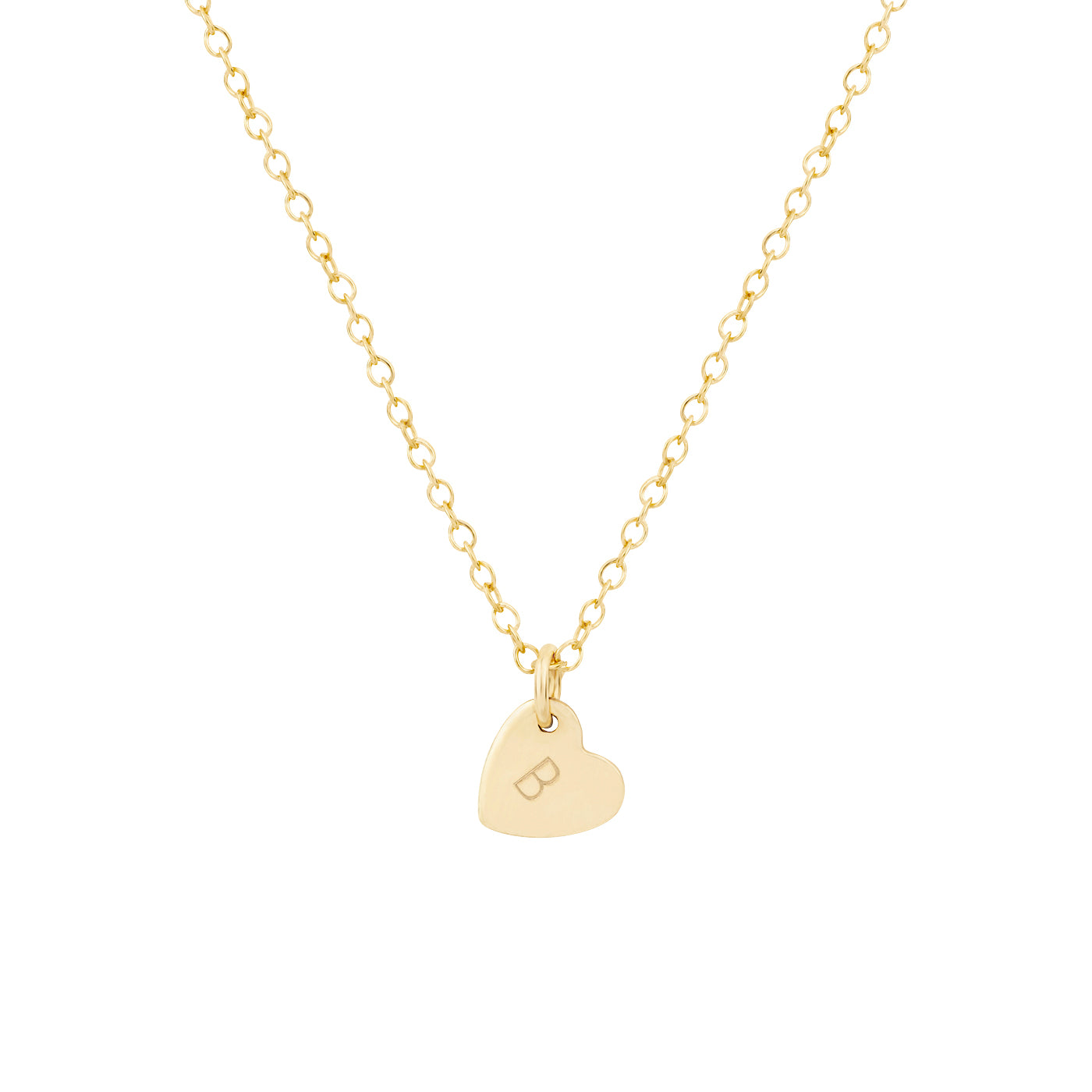 personalised heart initial necklace 