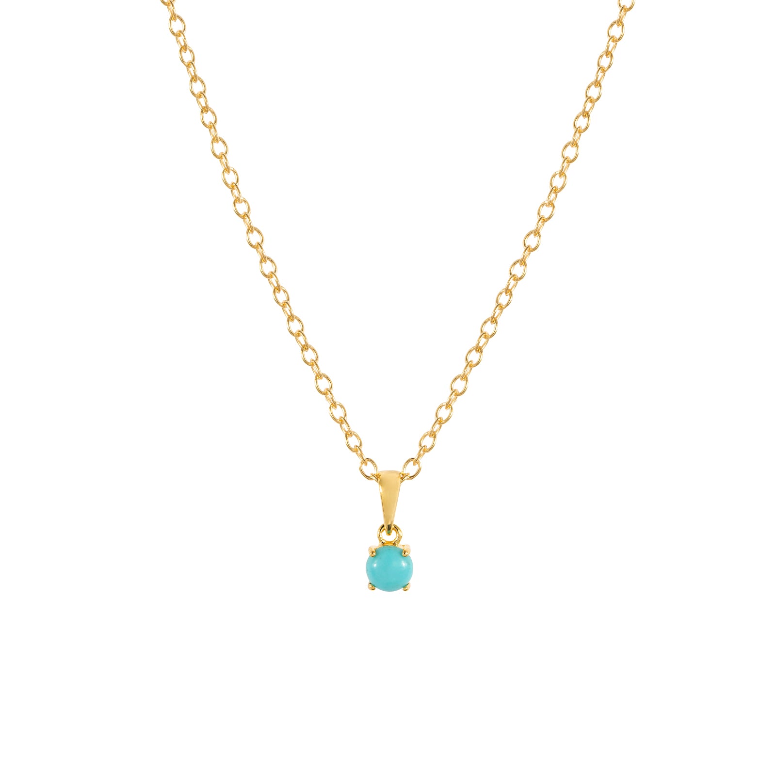 Gold turquoise pendant necklace, December birthstone jewellery by Lulu + Belle