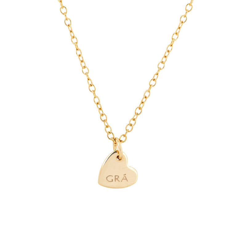 gold heart initial necklace engraved 
