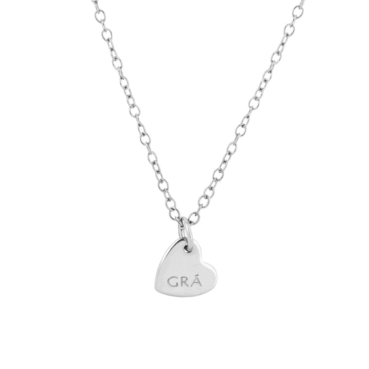 silver heart initial necklace engraved 