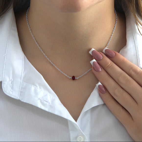 january birthstone necklace silver 