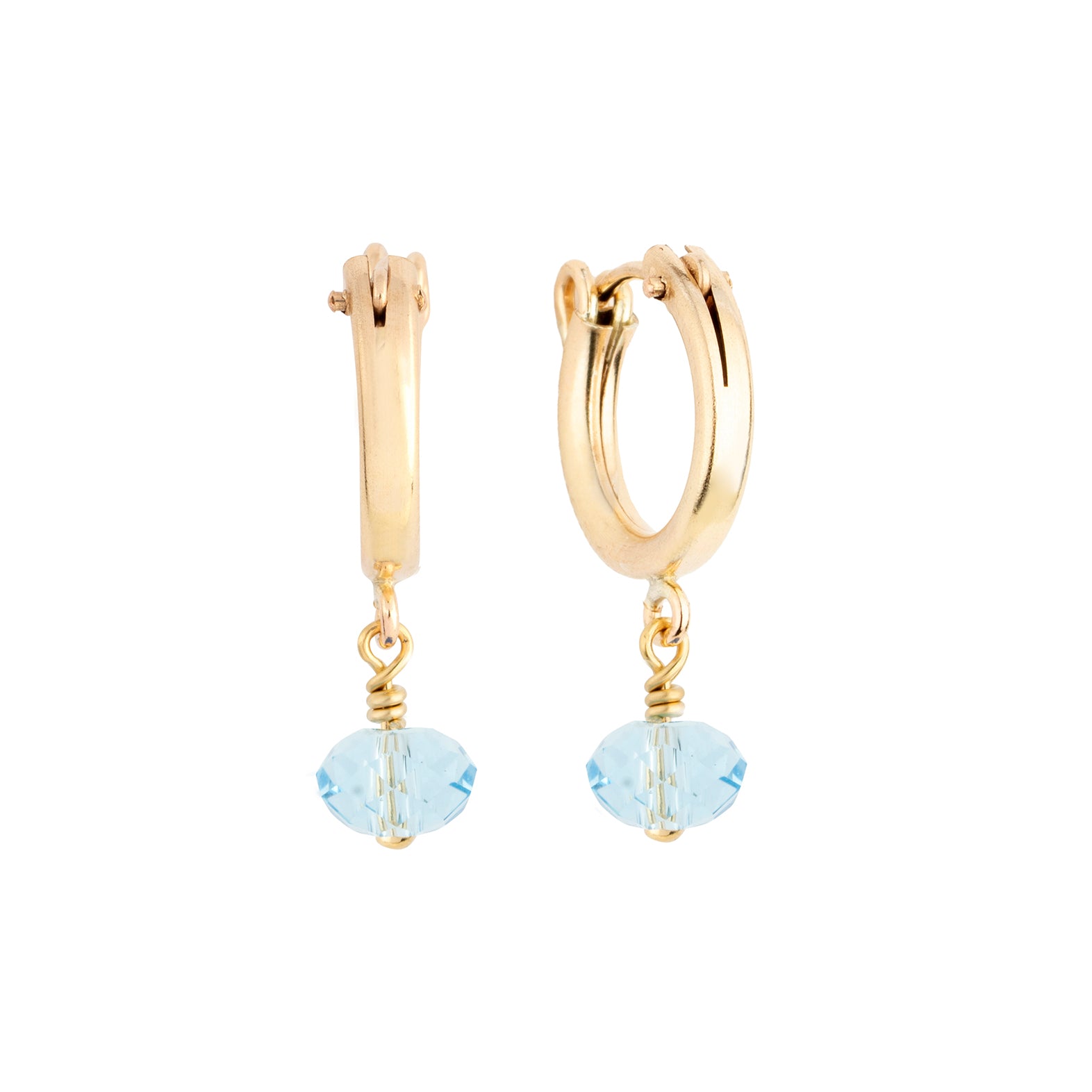 march birthstone hoop earrings gold 