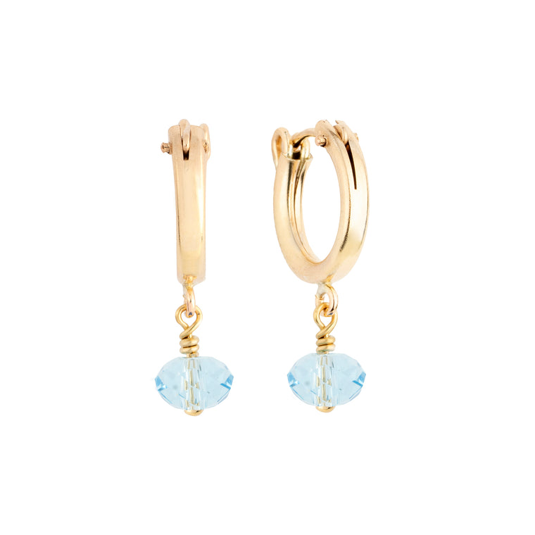 march birthstone hoop earrings gold 