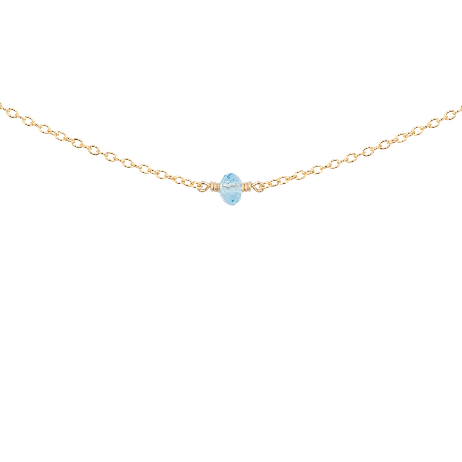march birthstone necklace with aquamarine crystal 