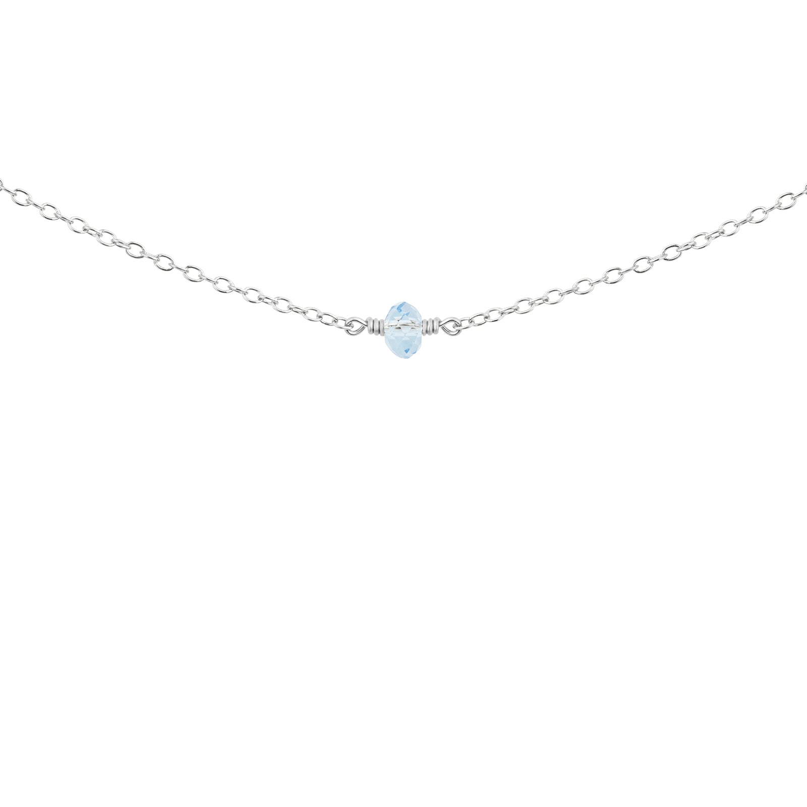 march birthstone necklace silver 