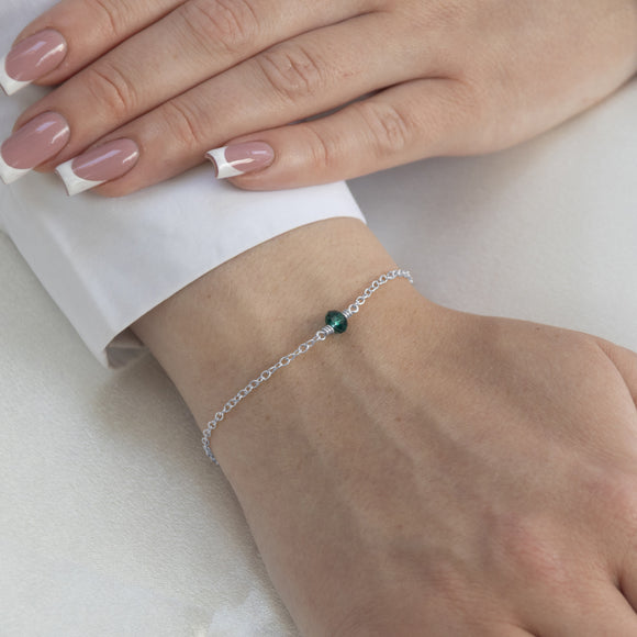 may birthstone bracelet silver 
