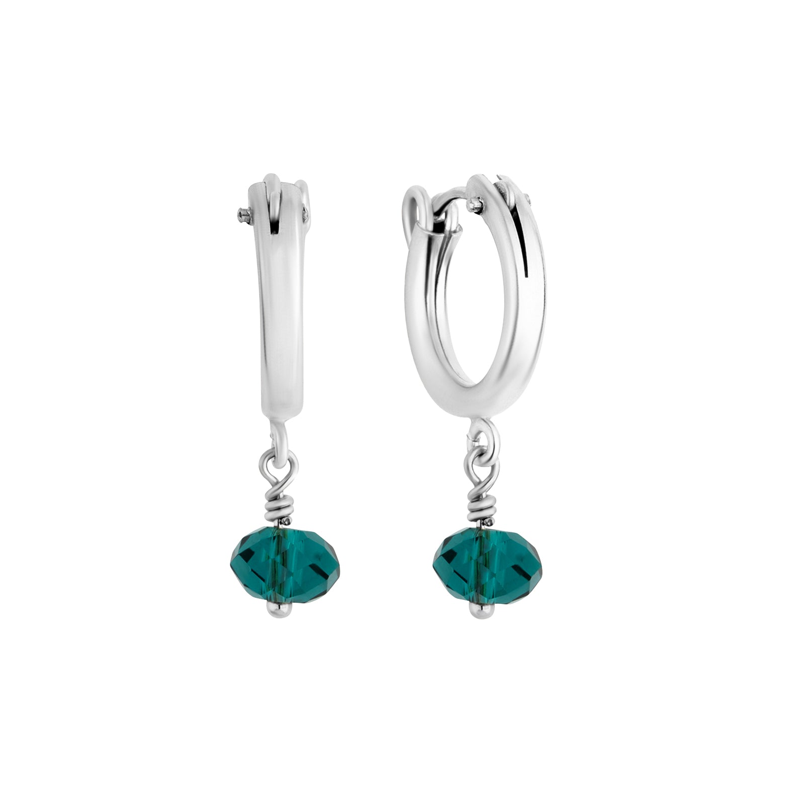 may birthstone hoop earrings silver 
