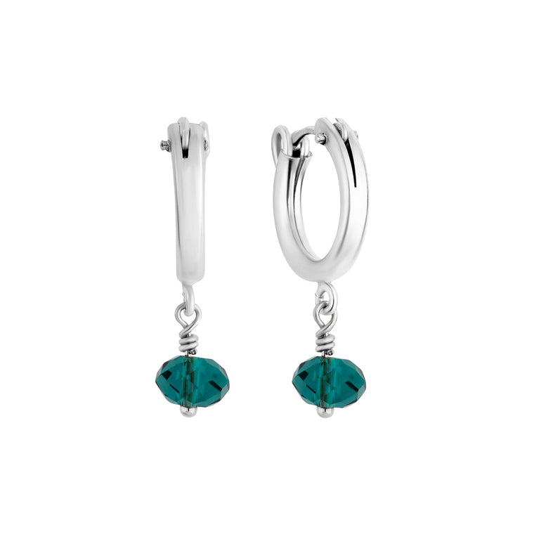 may birthstone hoop earrings silver 