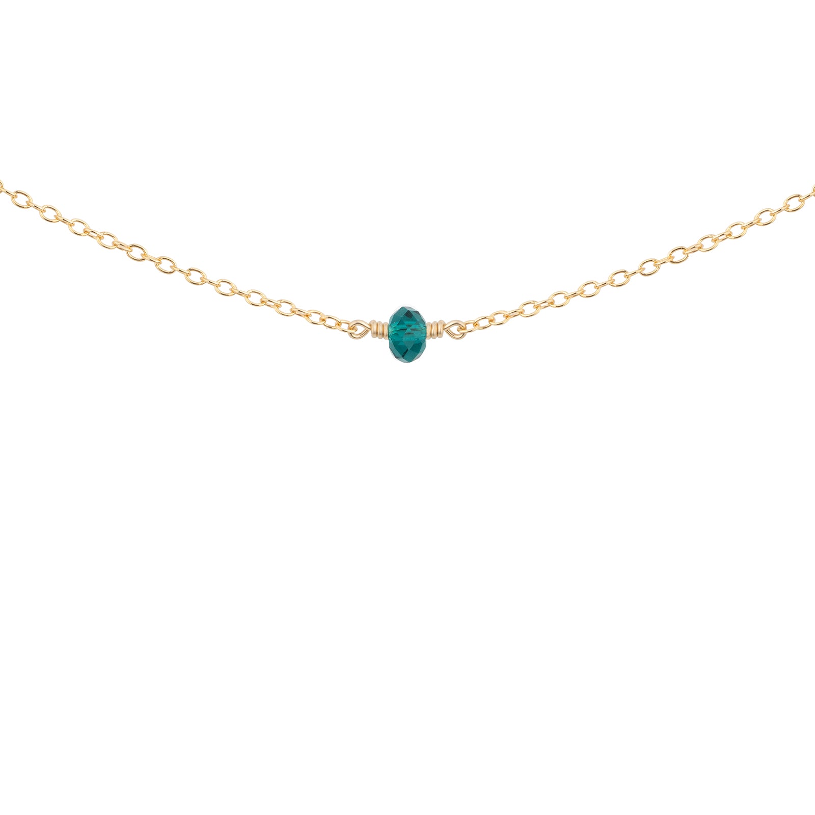 May Birthstone Necklace Gold