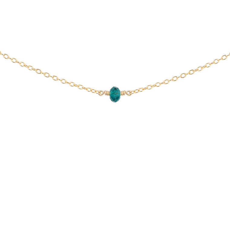 May Birthstone Necklace Gold
