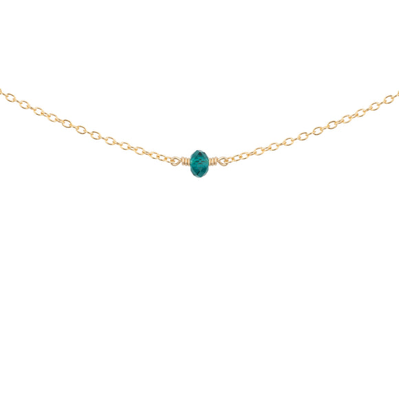 May Birthstone Necklace Gold