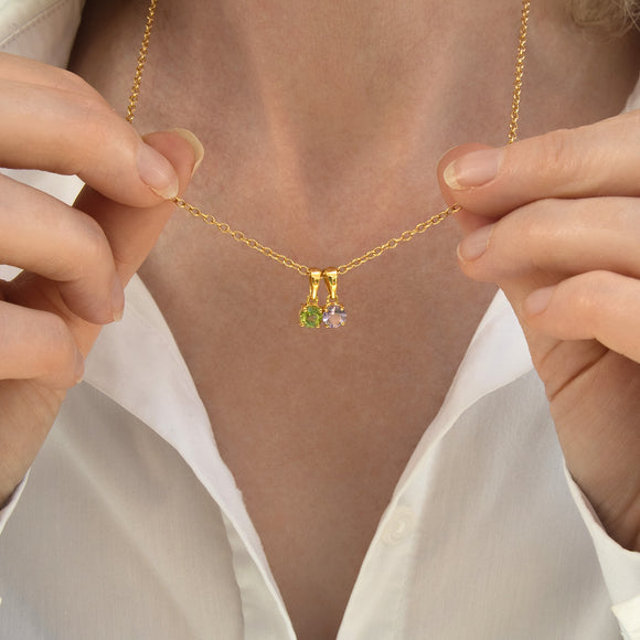 Dainty Birthstone Pendant - Gold or Silver