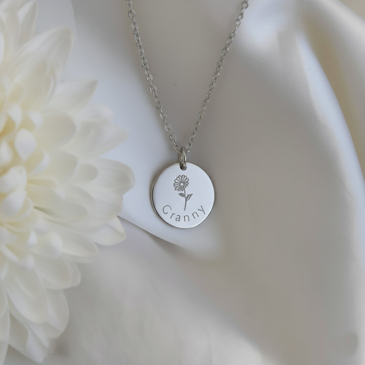 Personalised Necklace for Grandmother in Silver