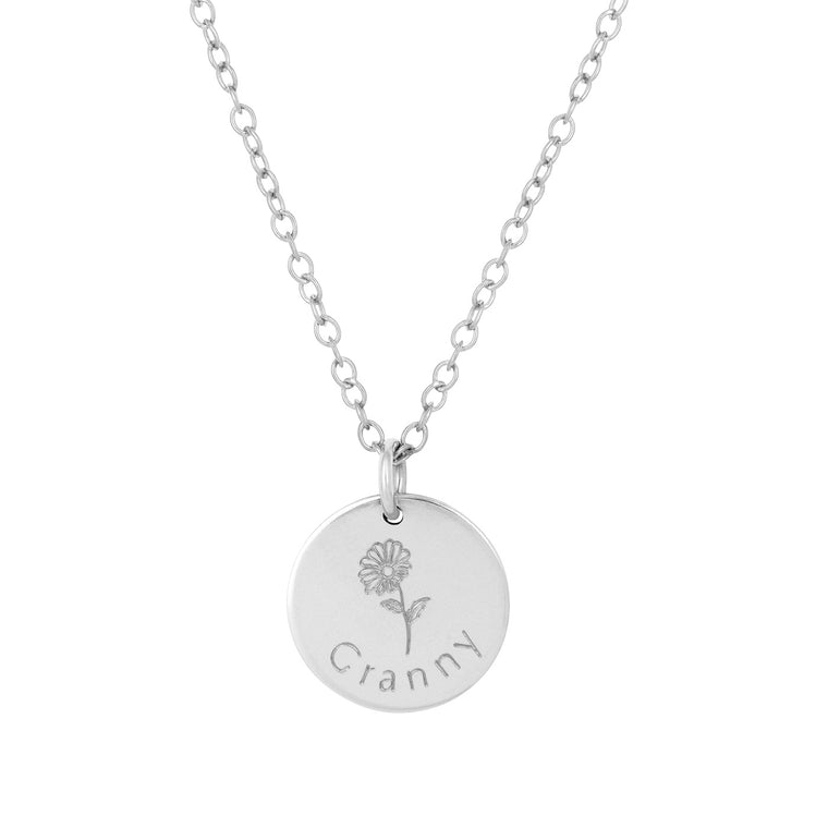 silver personalised necklace for grandmother 