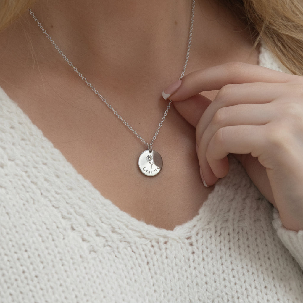 Personalised Grandmother Necklace silver. Lulu + Belle. Lulu and Belle