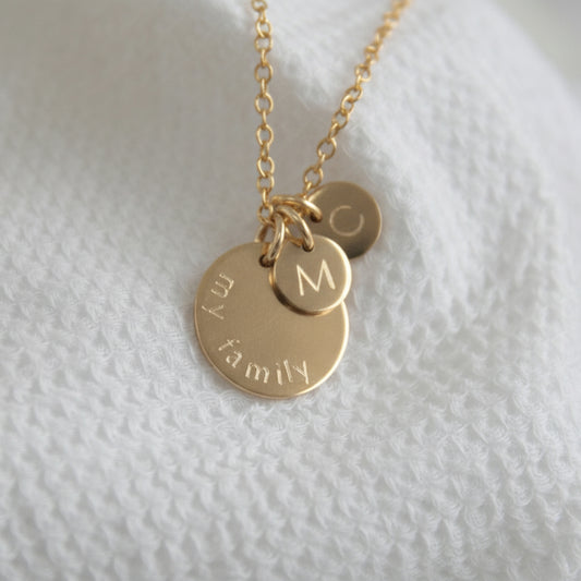 personalised necklace with initials gold. lulu and belle