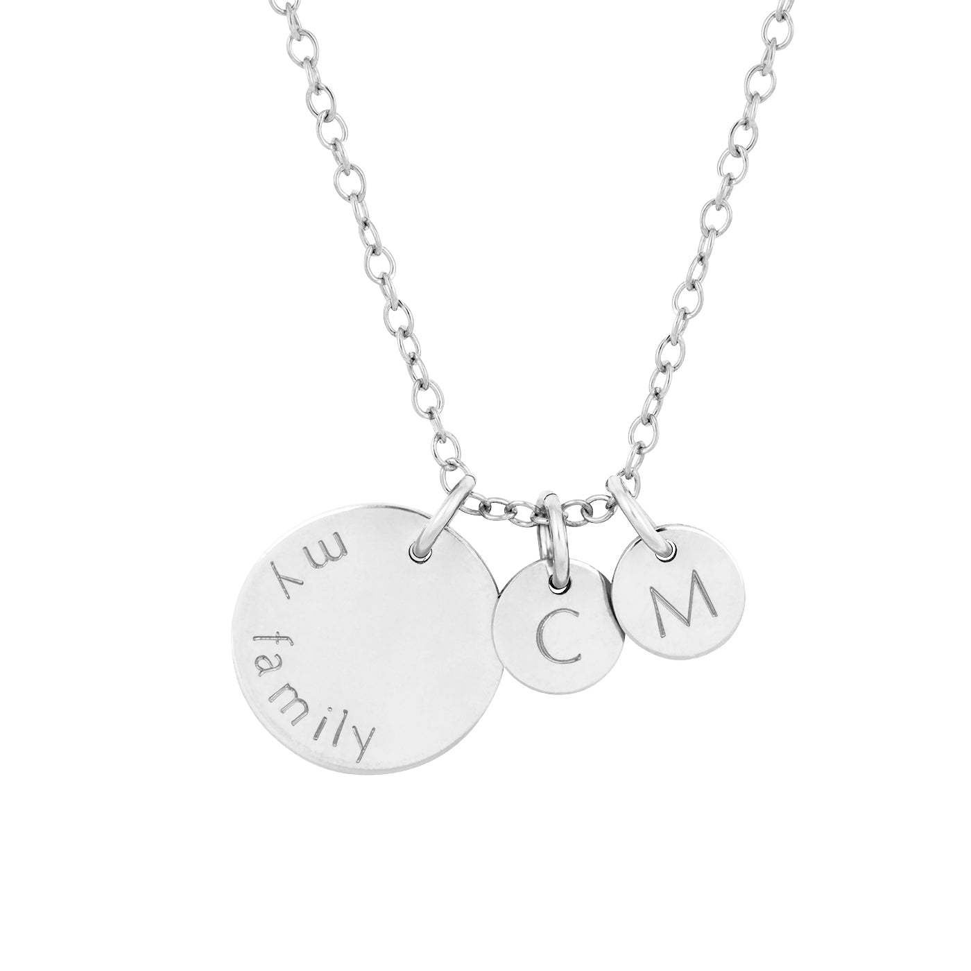 personalised necklace with initials silver 