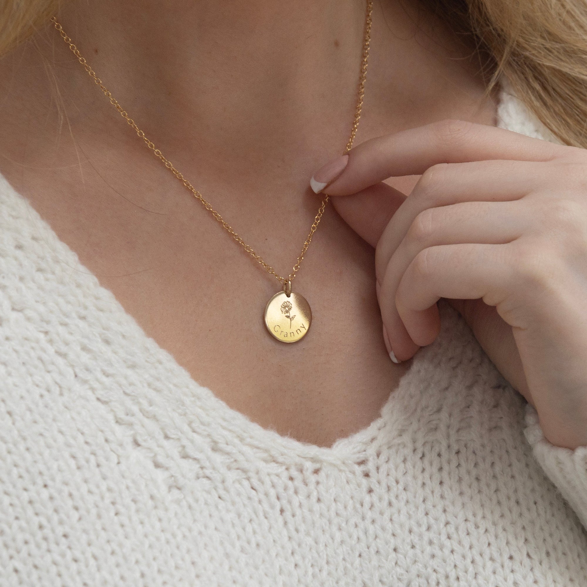 Personalised Grandmother Necklace Gold. Lulu + Belle. Lulu and Belle