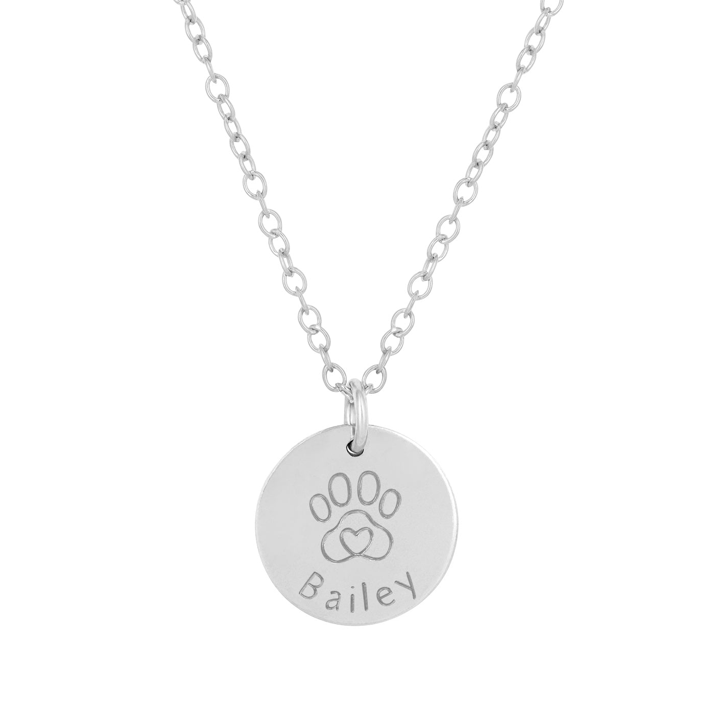 Personalised Paw Necklace Silver