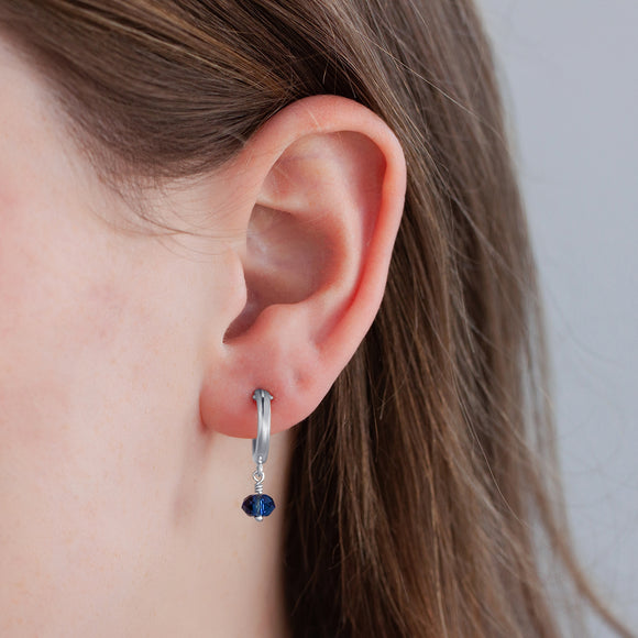September birthstone hoop earrings silver 