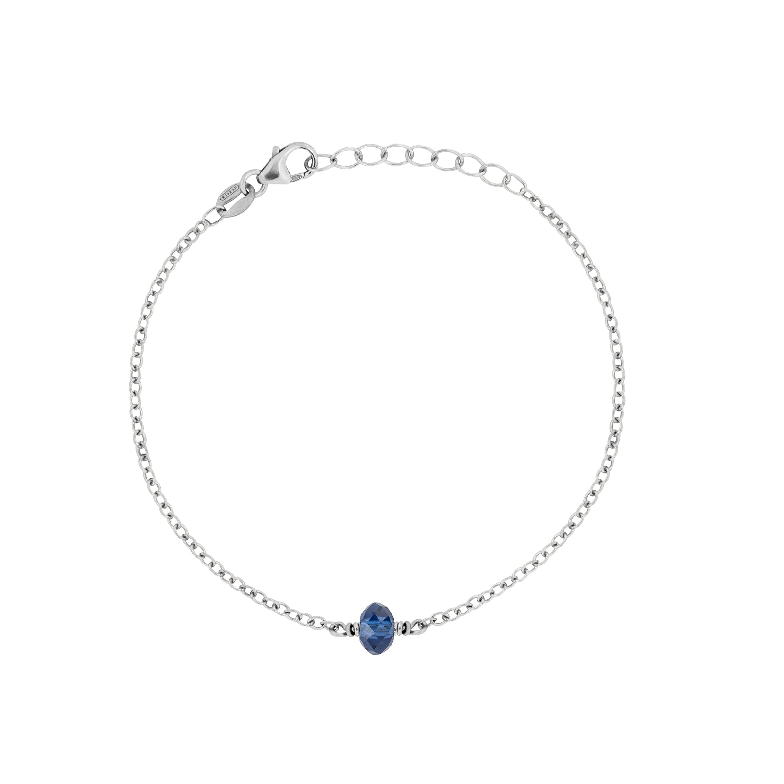 september birthstone bracelet silver with sapphire crystal 