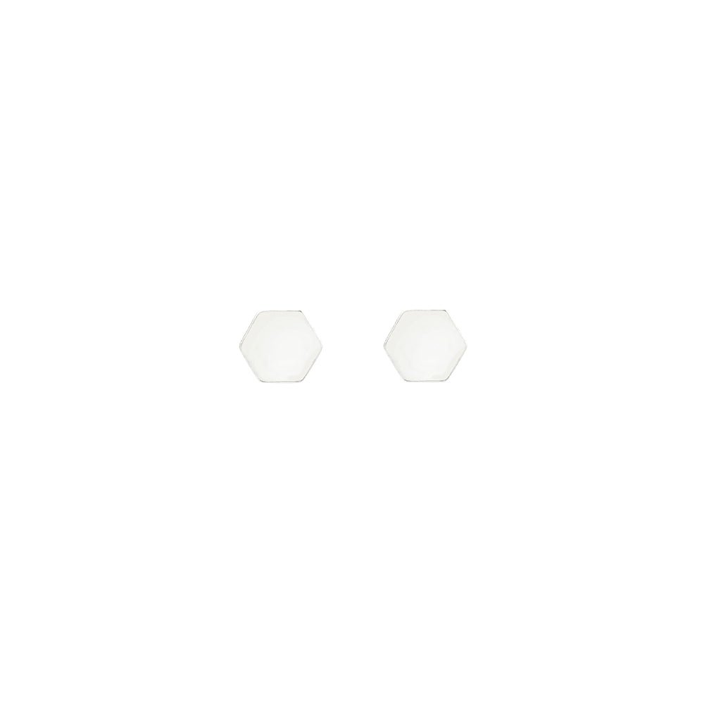 Silver Hexagonal Studs - Lulu + Belle Jewellery